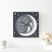 Ik hou van je naar de maan en terug vierkante klok (Huis)