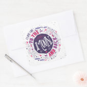 Ik hou van je naar de maan en terug vierkante sticker (Envelop)