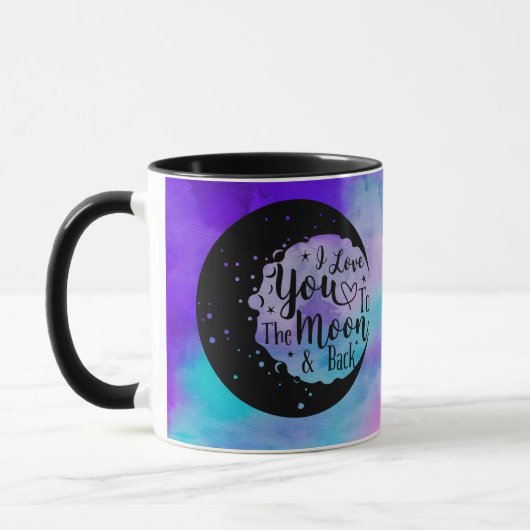 Ik hou van je naar de maan en terug | WATERVERF Mok (Links)