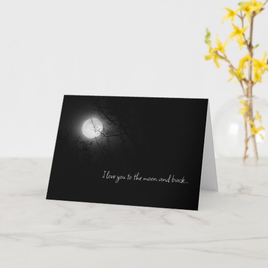 Ik hou van je naar de maan en terug Wenskaart Kaart (Gele Bloem)