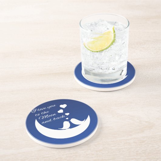 Ik hou van je naar de maan en terug zandsteen onderzetter (Zijkant)