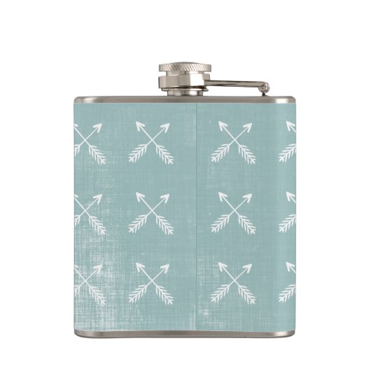 Ik hou van je naar de maan gekruiste pijl heupfles (Achterkant)