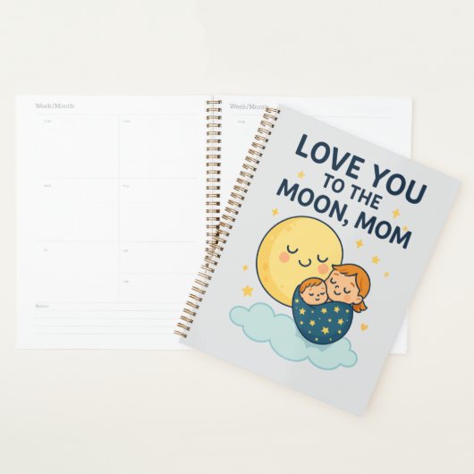 Ik hou van je naar de maan moeder T-shirt Planner (Display)