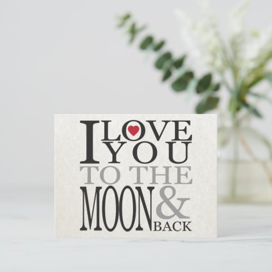 IK HOU VAN JE NAAR DE MAAN & TERUG BRIEFKAART (Staand voorkant)