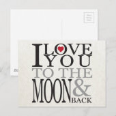 IK HOU VAN JE NAAR DE MAAN & TERUG BRIEFKAART (Voorkant / Achterkant)