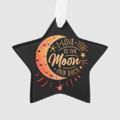 Ik hou van je naar de maan terug zwart modern Scha Ornament (achterkant)