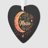 Ik hou van je naar de maan terug zwart modern Scha Ornament (voorkant)