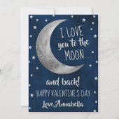 Ik hou van je naar de Moon & Back Valentijnsdag Feestdagenkaart (Voorkant)