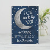 Ik hou van je naar de Moon & Back Valentijnsdag Feestdagenkaart (Staand voorkant)