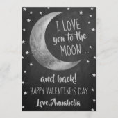 Ik hou van je naar de Moon & Back Valentijnsdag Feestdagenkaart (Voorkant)