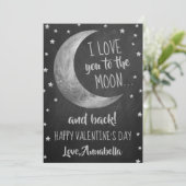Ik hou van je naar de Moon & Back Valentijnsdag Feestdagenkaart (Staand voorkant)