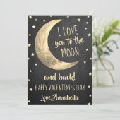 Ik hou van je naar de Moon & Back Valentijnsdag Feestdagenkaart (Staand voorkant)