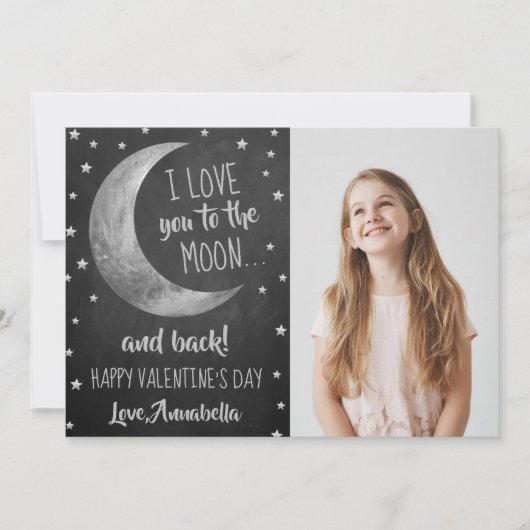 Ik hou van je naar de Moon & Back Valentijnsdag Feestdagenkaart (Voorkant)