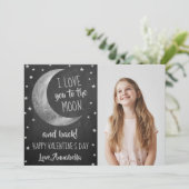 Ik hou van je naar de Moon & Back Valentijnsdag Feestdagenkaart (Staand voorkant)