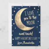 Ik hou van je naar de Moon & Back Valentijnsdag Feestdagenkaart (Voorkant)