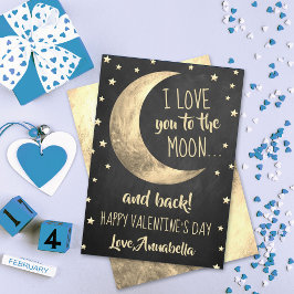 Ik hou van je naar de Moon & Back Valentijnsdag Feestdagenkaart