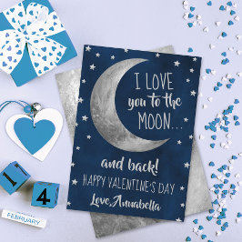 Ik hou van je naar de Moon & Back Valentijnsdag Feestdagenkaart
