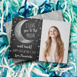 Ik hou van je naar de Moon & Back Valentijnsdag Feestdagenkaart