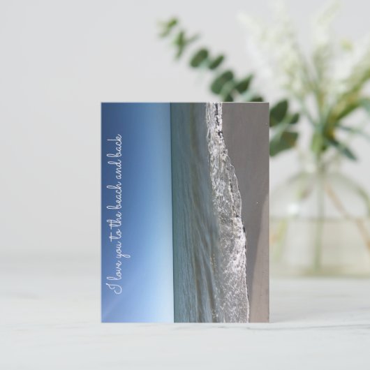 IK HOU VAN JE NAAR HET BACK-briefkaart Briefkaart (Staand voorkant)