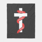 Ik hou van je naar het kruis en terug fleece deken (Voorkant)