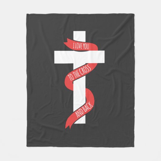 Ik hou van je naar het kruis en terug fleece deken (Voorkant)