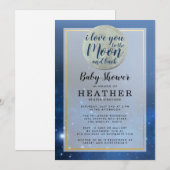 Ik hou van je naar het maan en het Baby shower ach Kaart (Voorkant / Achterkant)