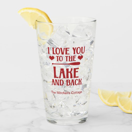 Ik hou van je naar het meer en de rug - Valentijns Glas (Voorkant ijs)
