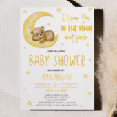 Ik hou van je naar het Moon Teddy Bear Baby shower Kaart