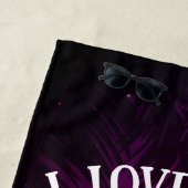 Ik hou van je naar het strand en achteraan geperso strandlaken (In situ)