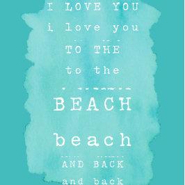 Ik hou van je naar het strand en terug feestdagenkaart