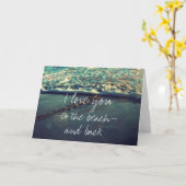 Ik hou van je naar het strand en terug kaart (Gele Bloem)