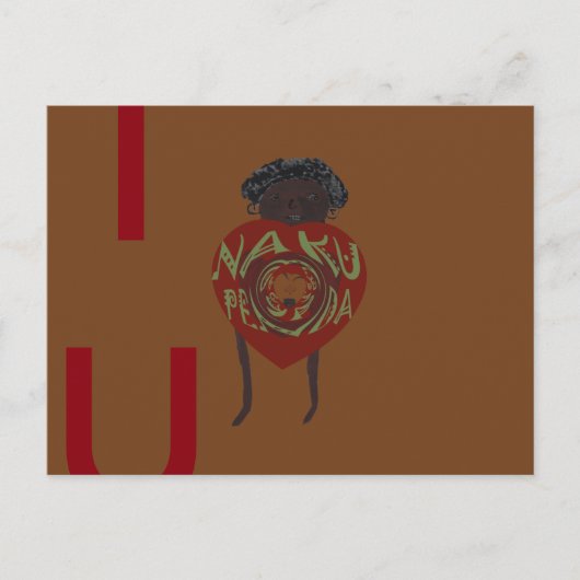 Ik hou van je! Nakupenda Sana Briefkaart (Voorkant)