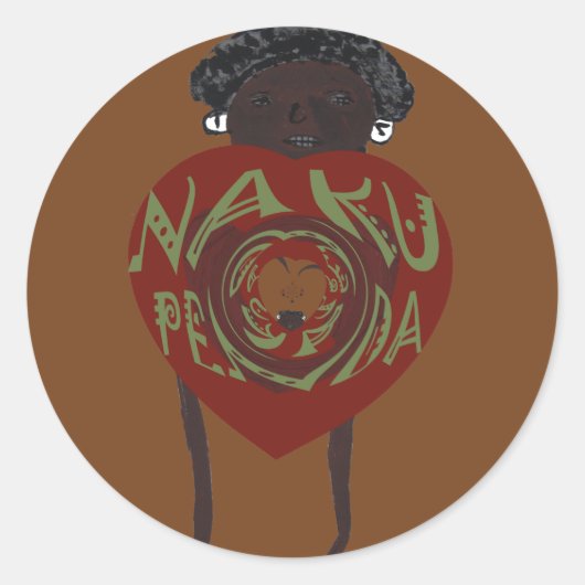 Ik hou van je! Nakupenda Sana Ronde Sticker (Voorkant)