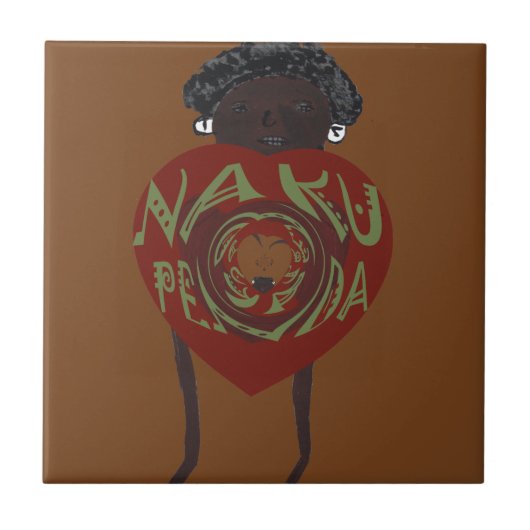 Ik hou van je! Nakupenda Sana Tegeltje (Voorkant)