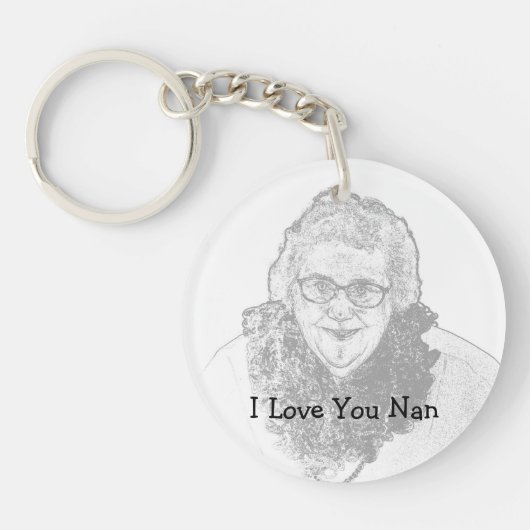 Ik hou van je Nan Keyring Sleutelhanger (Voorkant)