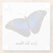 Ik hou van je Nana Blue Butterfly Glazen Onderzetter (Achterkant)