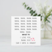 Ik hou van je Nana oma moederdag met harten Feestdagenkaart (Staand voorkant)