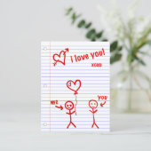 ik hou van je notebook papieren schetsen briefkaart (Staand voorkant)