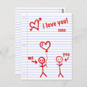 ik hou van je notebook papieren schetsen briefkaart (Voorkant / Achterkant)