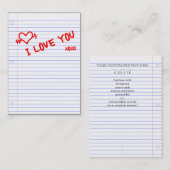 ik hou van je : notitieboek papier visitekaartje (Voorkant / Achterkant)