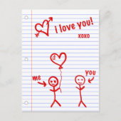 ik hou van je notitieboek papieren schetsen briefkaart (Voorkant)