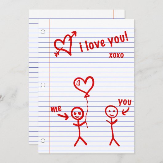 ik hou van je notitieboek papieren schetsen kaart (Voorkant / Achterkant)