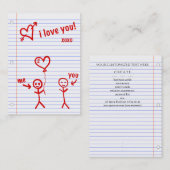 Ik hou van je notitieboek... visitekaartje (Voorkant / Achterkant)