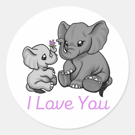 Ik hou van je, olifant sticker (Voorkant)