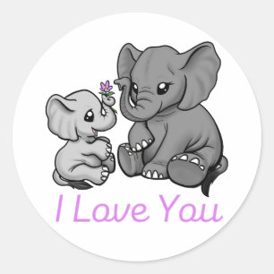 Ik hou van je, olifant sticker