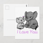 Ik hou van je olifantenkaart briefkaart (Voorkant / Achterkant)