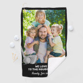 Ik hou van je om de ruwe en terug aangepaste foto golfhanddoek (Insitu)