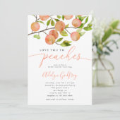 Ik hou van je om perziken Vrijgezellenfeest Kaart (Staand voorkant)