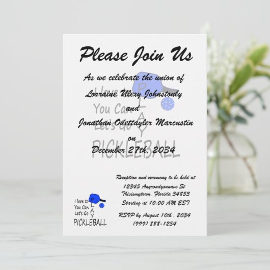 ik hou van je om pickleball blue te spelen kaart (Staand voorkant)