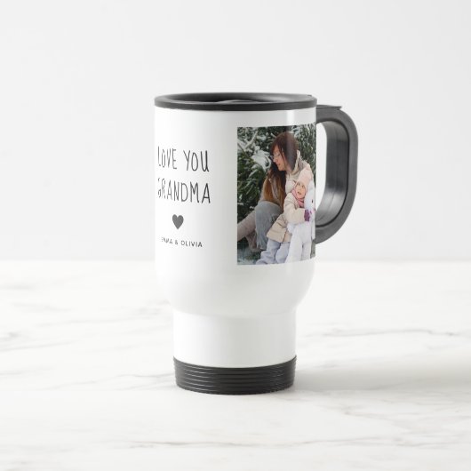 Ik hou van je, oma | Aangepaste twee-foto Reisbeker (Voorkant rechts)